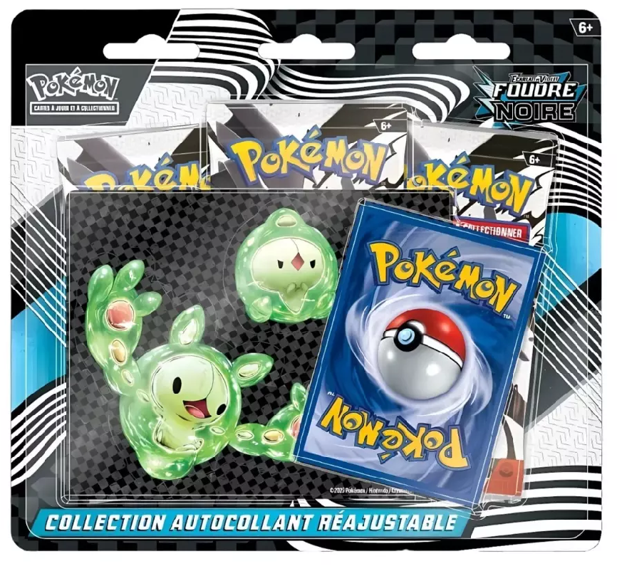 Pokémon - Tripack Collection Autocollant Réajustable Foudre Noire EV10.5 - FR